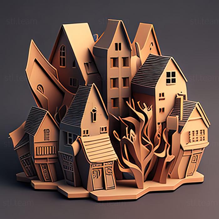 3D model st houses (STL)